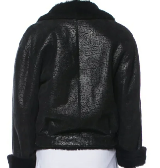 NWOT MARC JACOB'S BLACK π€ SHORT SHEARLING JACKET SZ MEDIUM ..... - Picture 6 of 11